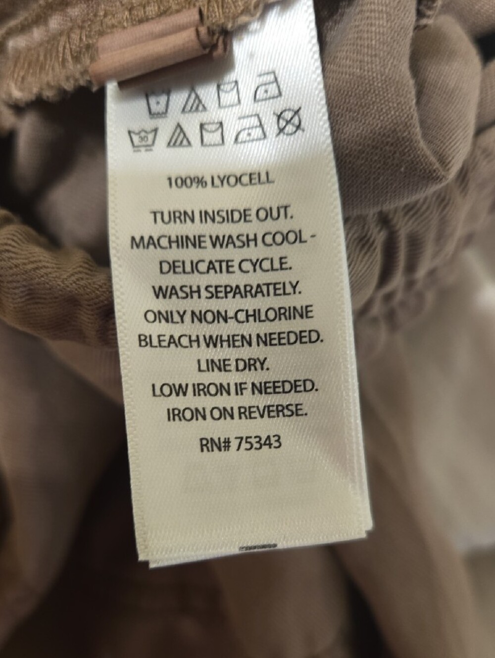 Nicole Miller Taupe Drawstring Elastic Waist Pants - Picture 3 of 9